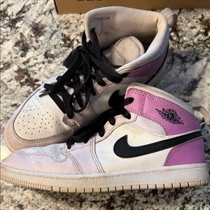 Purple and White High-Top Sneakers